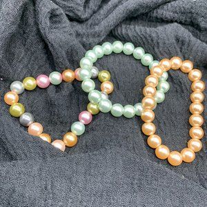 3-PAIR BEADED BRACELETS